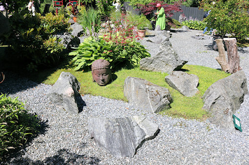 Stone and gravel garden with Buddha head&copy;Ken Woolfenden