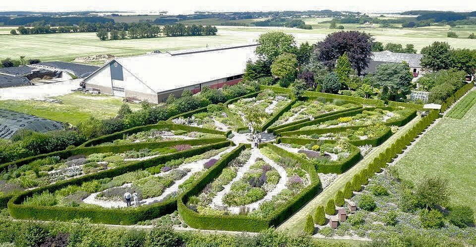 Aerial view across Staudeblomsten, sometimes known as the "Petal Garden"&copy;Staudeblomsten