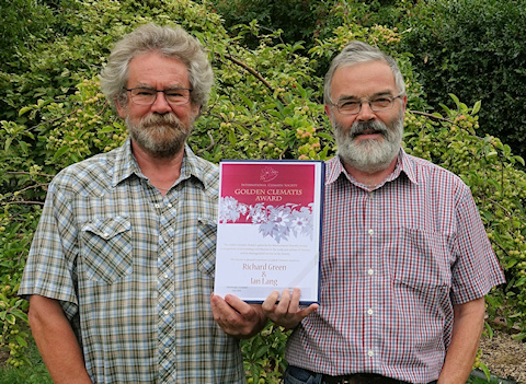 Ian Lang and Richard Green and their Golden Clematis Award