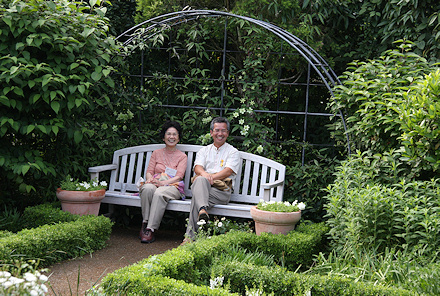 Relaxing in Clematis Hill White Garden