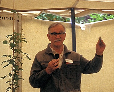 Vince Denny, breeder of C. 'Broughton Bride'&copy;Ken Woolfenden